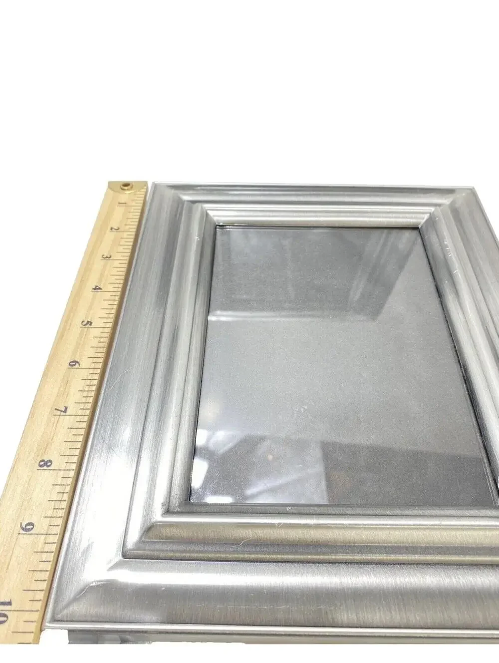 Modern Silver-Plated Photo Frames 2-Piece Set, Sicura Italy Rectangular Display